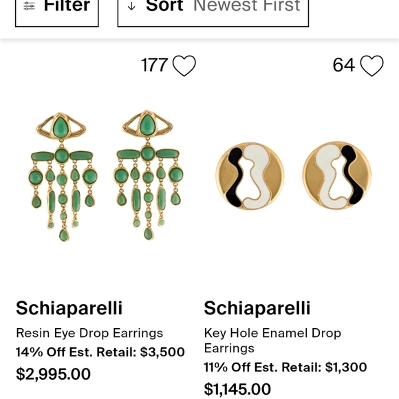🌹Schiaparelli Green Cabushon eye earrings - Picture 13 of 13